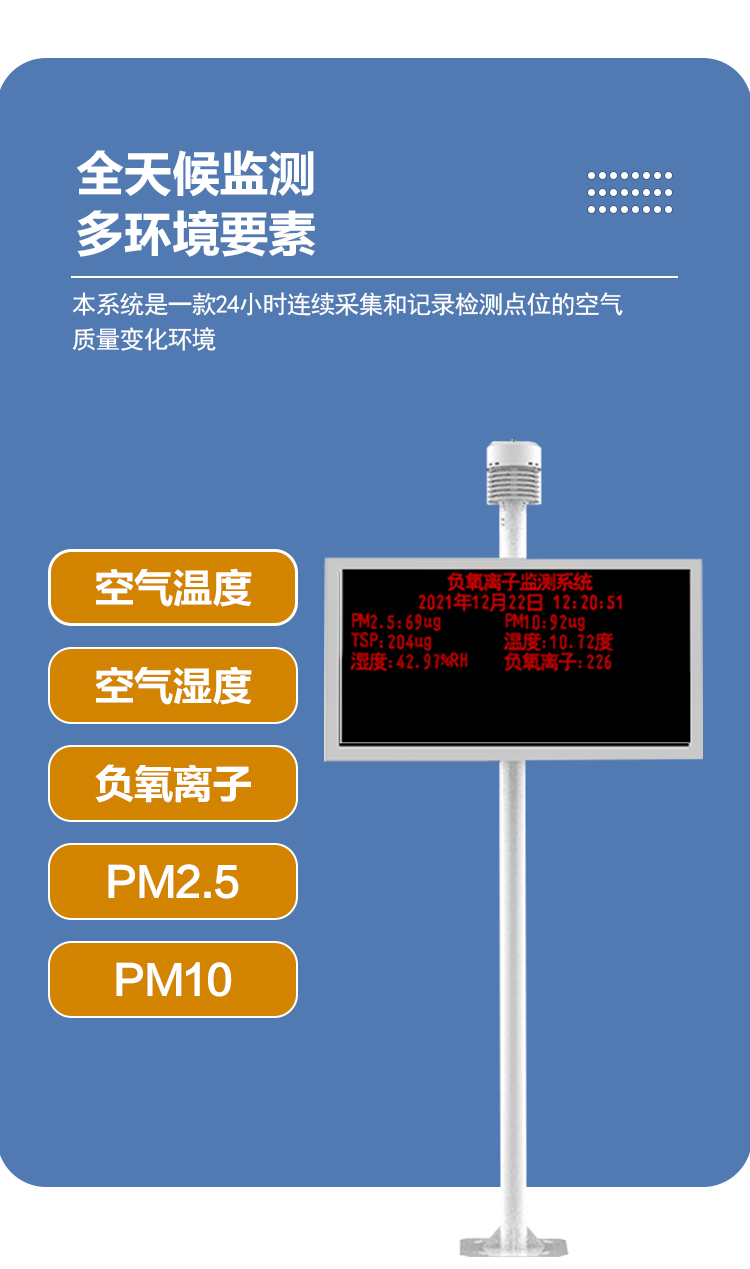 多功能負(fù)氧離子在線監(jiān)測站