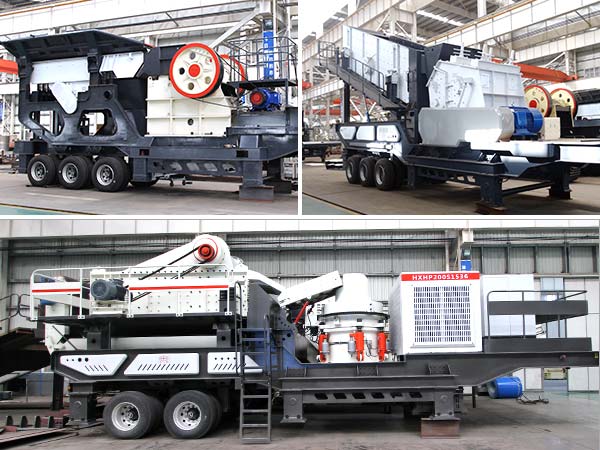 配顎破、反擊破、圓錐破的移動(dòng)破碎機(jī)